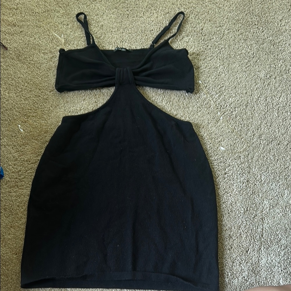 Blue Blush Black Mini Dress